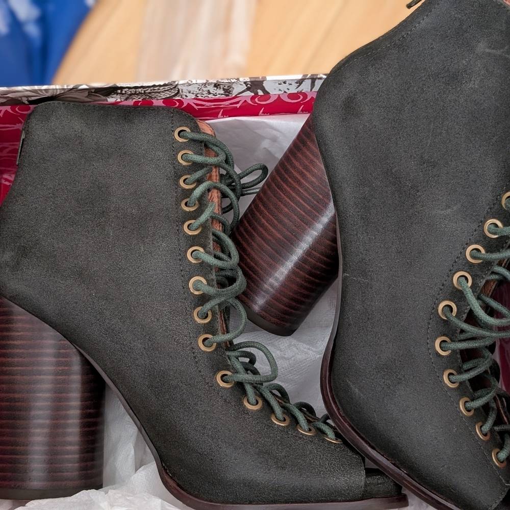 Jeffrey Campbell Green Lace Up Boots